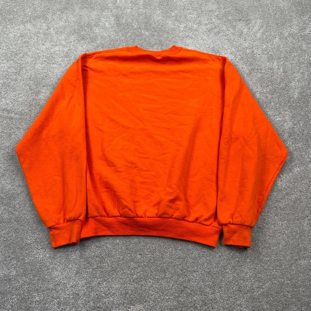 Lake Placid NY Crew Neck Sweater Size M Orange JERZEES Outdoor Adventure - Picture 2 of 9